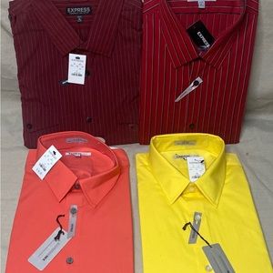 Four Men’s Express Dress Shirts